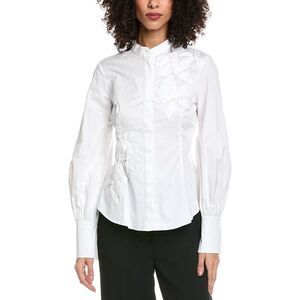 Oscar De La Renta Womens  Orchid Shirt, White